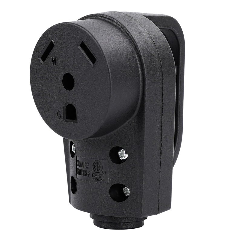 Rvhouse 30 Amp RV Replacement Plug 125 Volt Heavy Duty Female ETL Listed NEMA TT-30P with Ergonomic Grip Handle for RV Trailer Camper Caravan (30A Female Plug) - Image 1